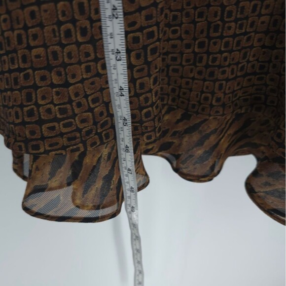 Vintage 90s Carole Little Midi Dress Forest Fairy Boho Geometric Print Grunge - Picture 14 of 15